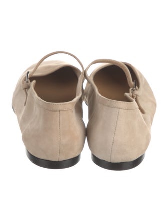 The Row Suede Mary Jane Flats