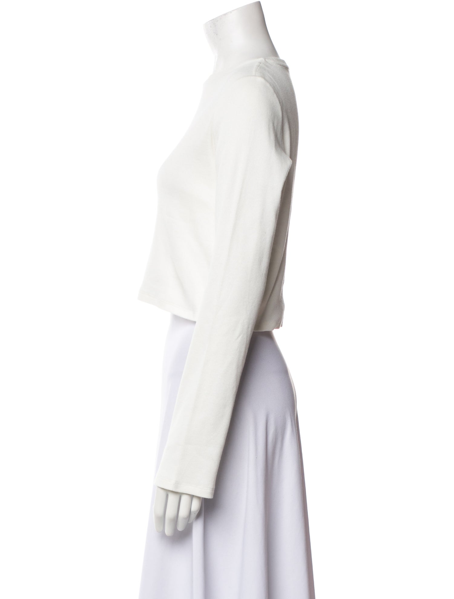 The Row Bateau Neckline Long Sleeve Crop Top