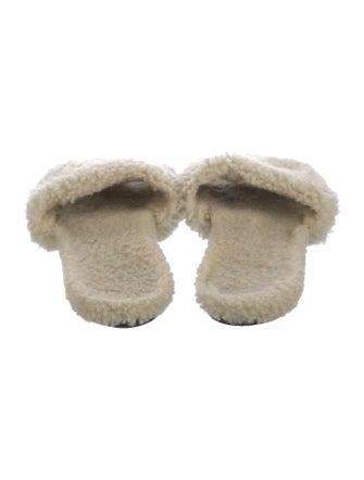 The Row Shearling Slides