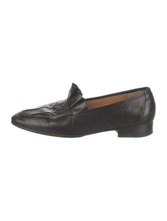 The Row Leather Pleated Accents Loafers
