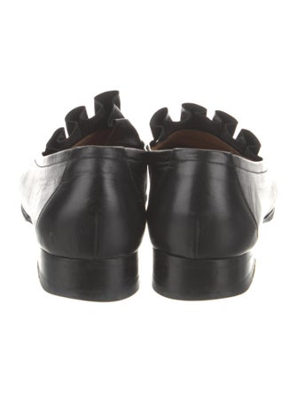 The Row Leather Pleated Accents Loafers