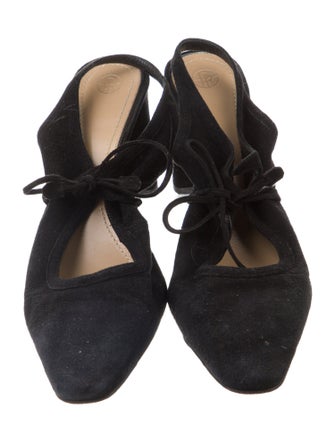 The Row Camil Suede Slingback Pumps