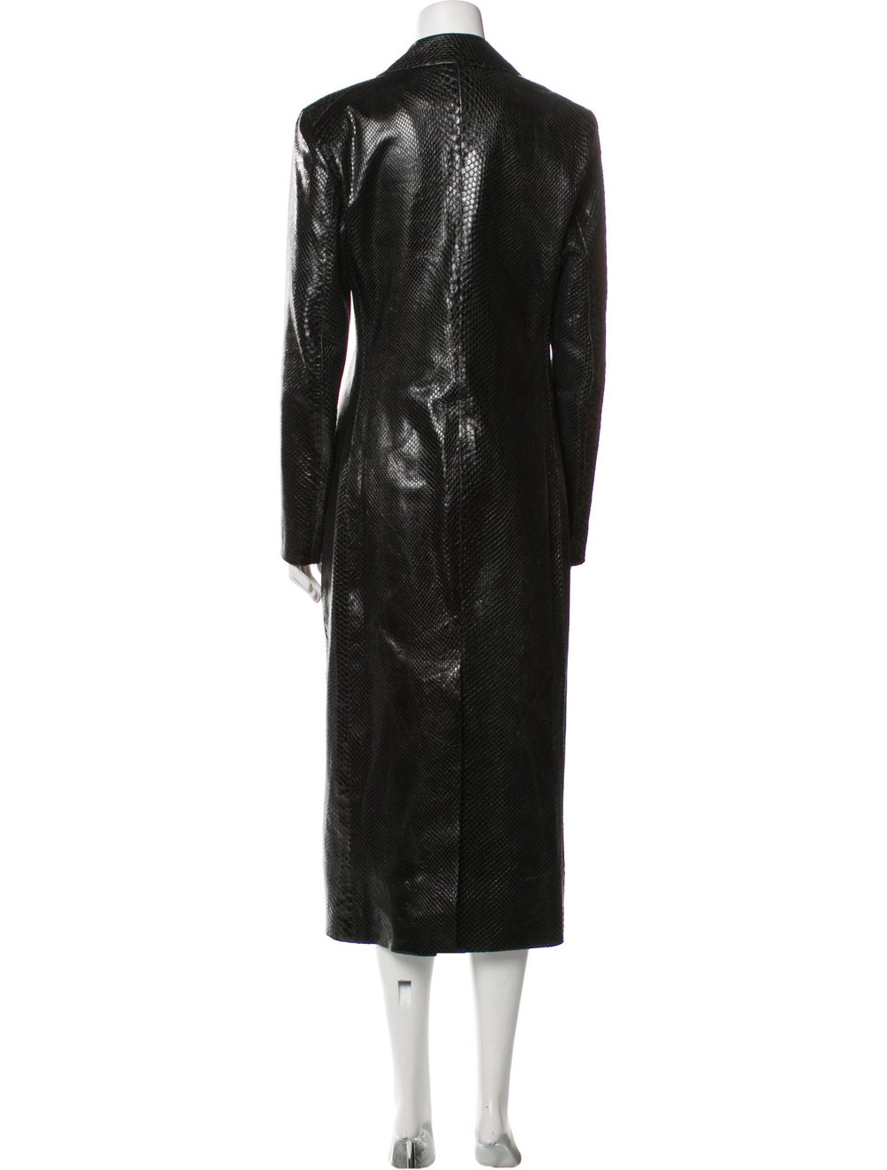 The Row Python Coat Black Pointed Collar Long Sli… - image 3