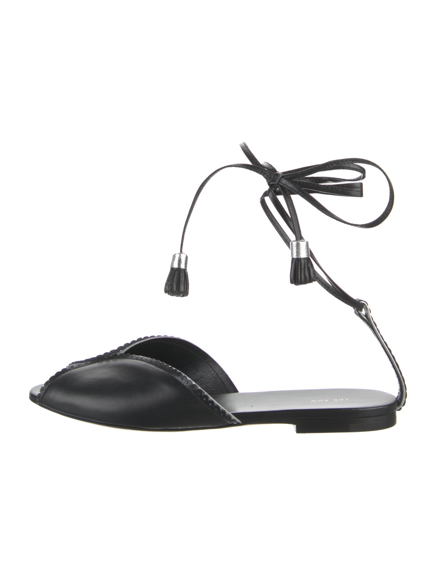 The Row Leather Tassel Accents Mules