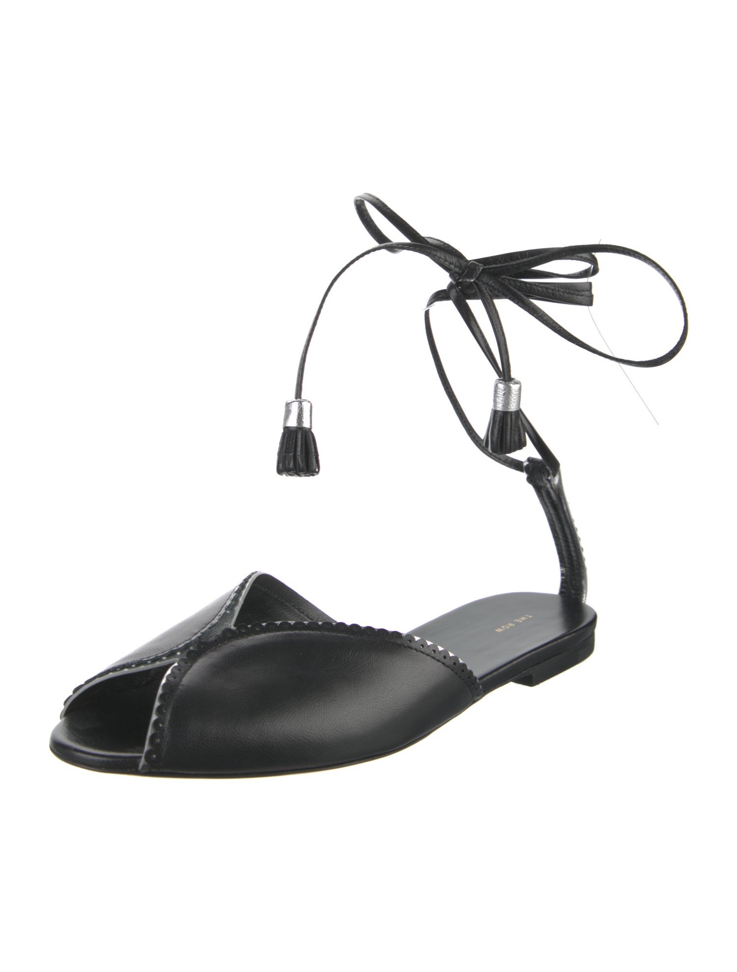 The Row Leather Tassel Accents Mules