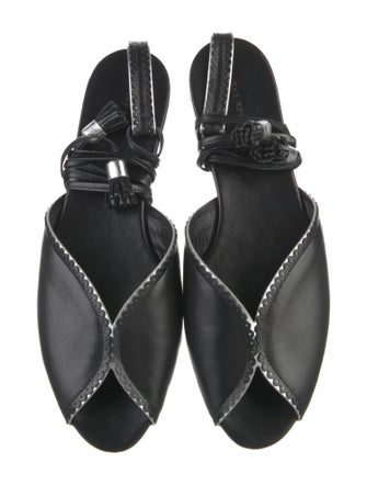The Row Leather Tassel Accents Mules