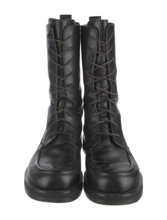 The Row Leather Combat Boots