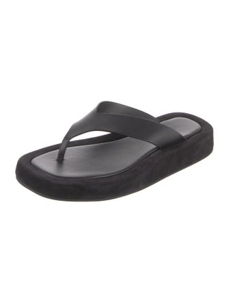 The Row Leather Flip Flops