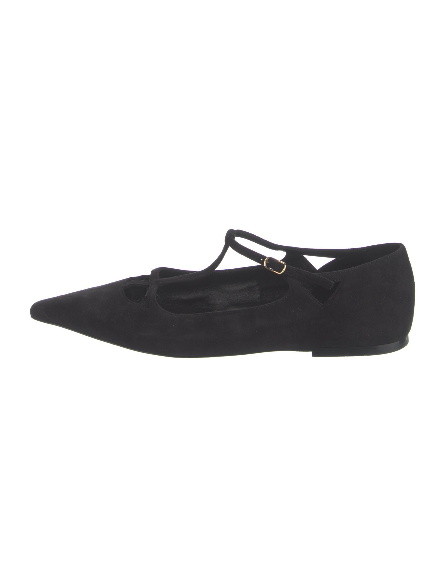 The Row Suede Mary Jane Flats