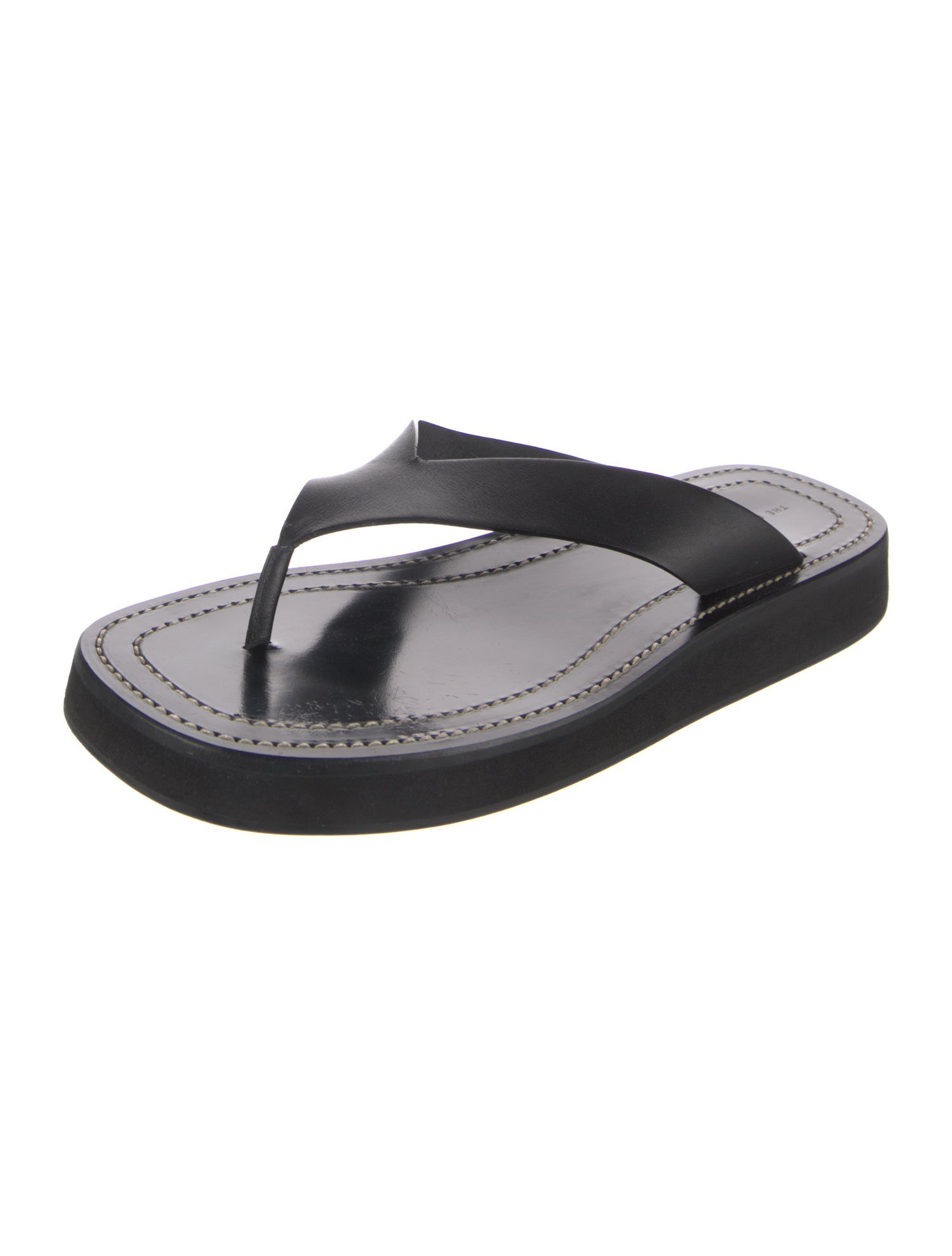 The Row Leather Flip Flops