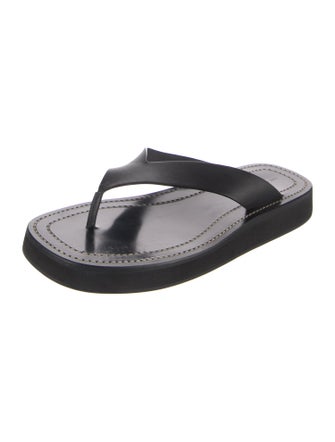 The Row Leather Flip Flops
