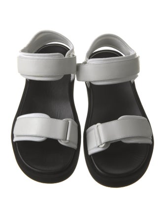 The Row Hook-and-Loop Leather Slingback Sandals