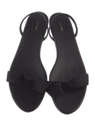 The Row Leather Bow Accents Slingback Sandals