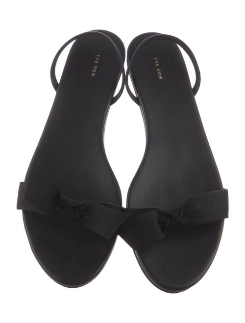 The Row Leather Bow Accents Slingback Sandals