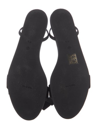 The Row Leather Bow Accents Slingback Sandals