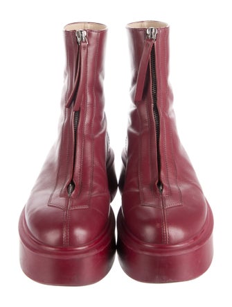 The Row Leather Combat Boots