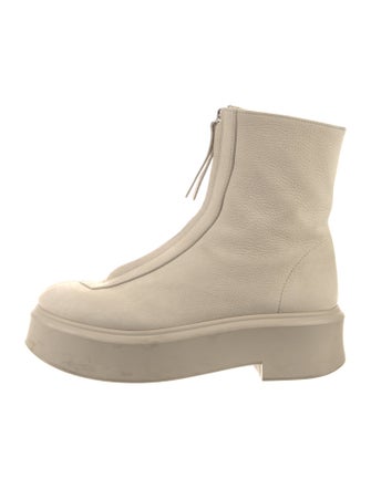 The Row Zipped 1 Suede Lace-Up Boots