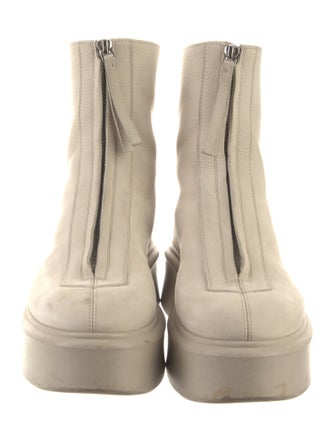 The Row Zipped 1 Suede Lace-Up Boots