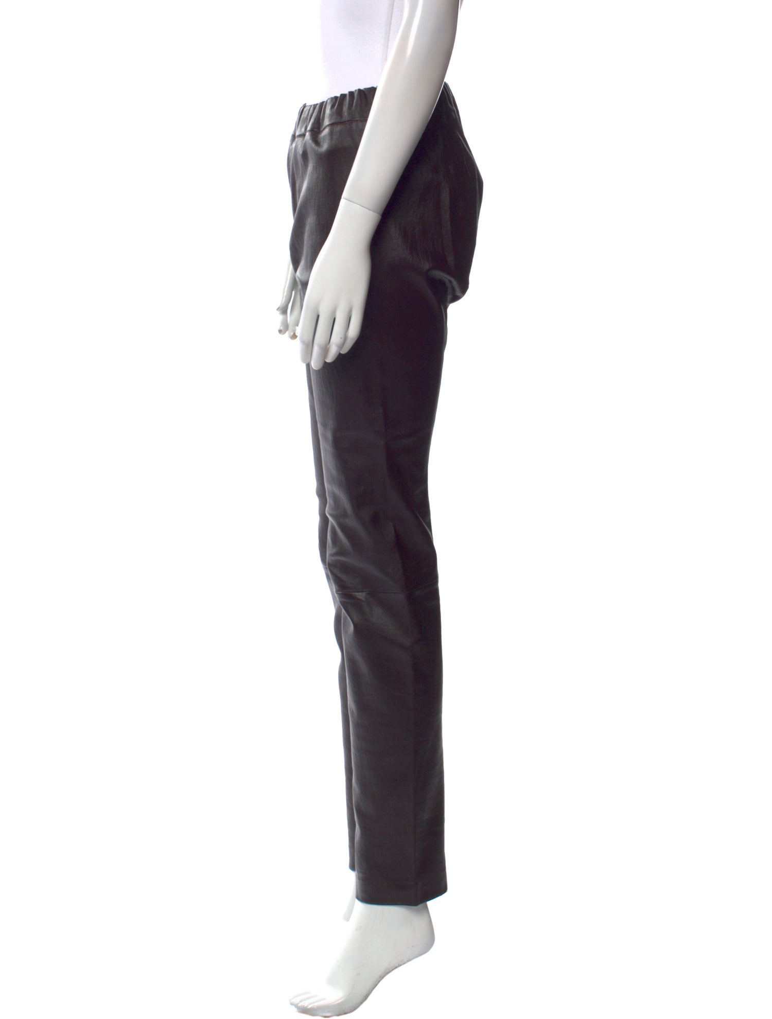 The Row Leather Straight Leg Pants