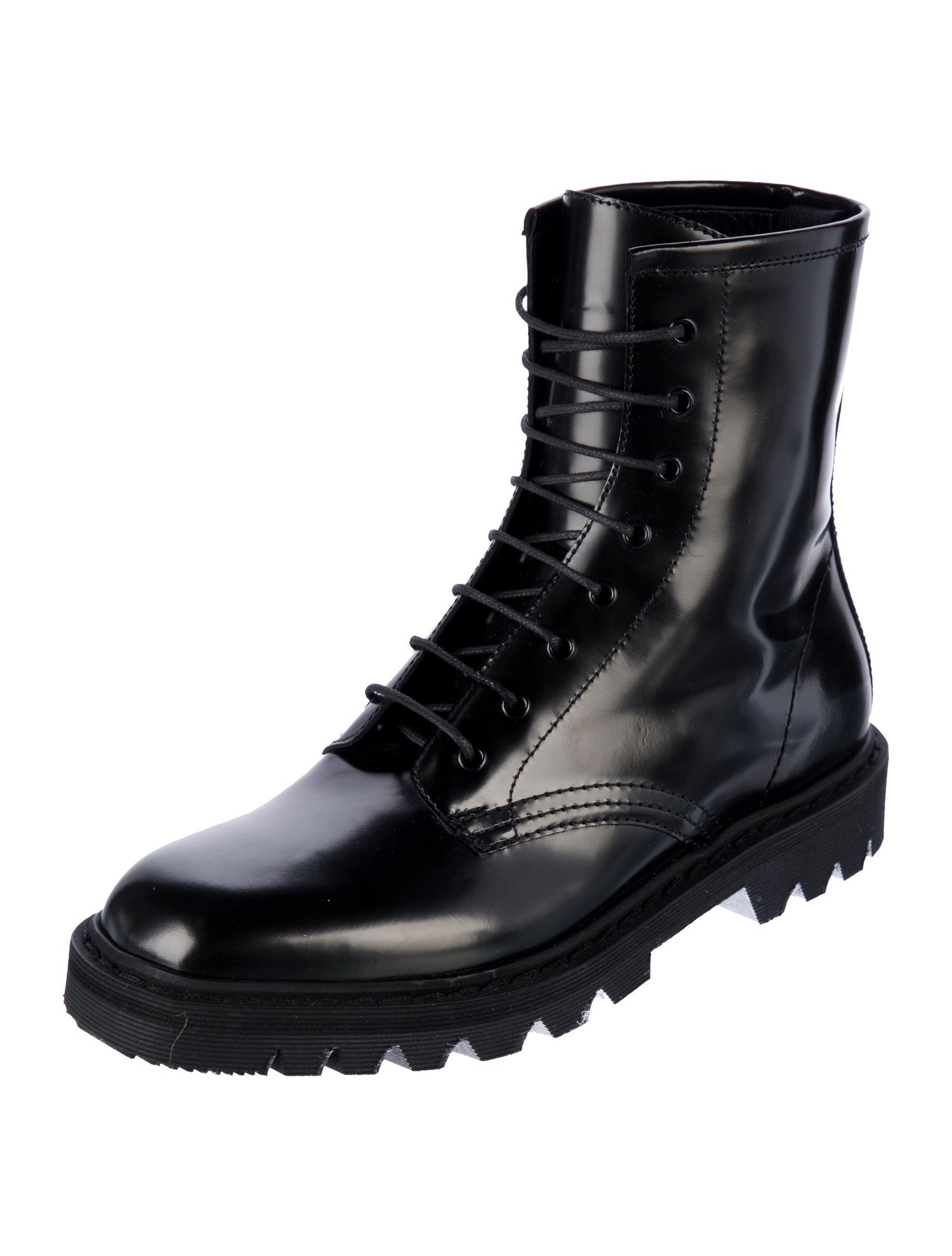 The Row Patent Leather Combat Boots