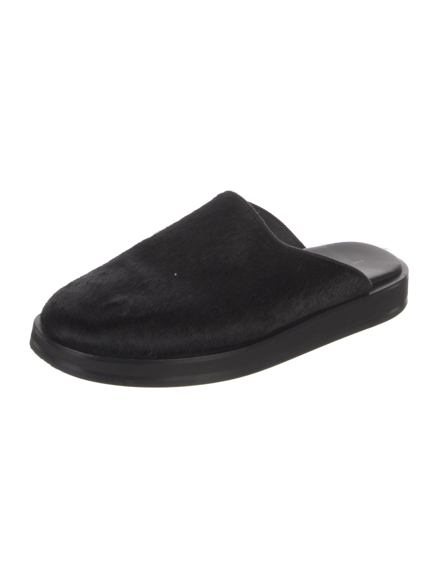 The Row Ponyhair Leather Trim Embellishment Mules