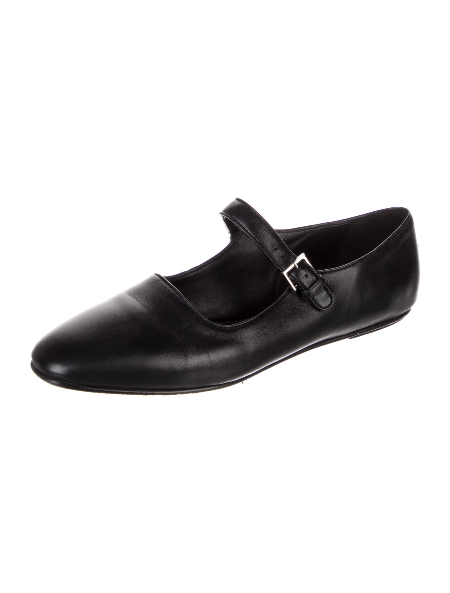 The Row Leather Mary Jane Flats