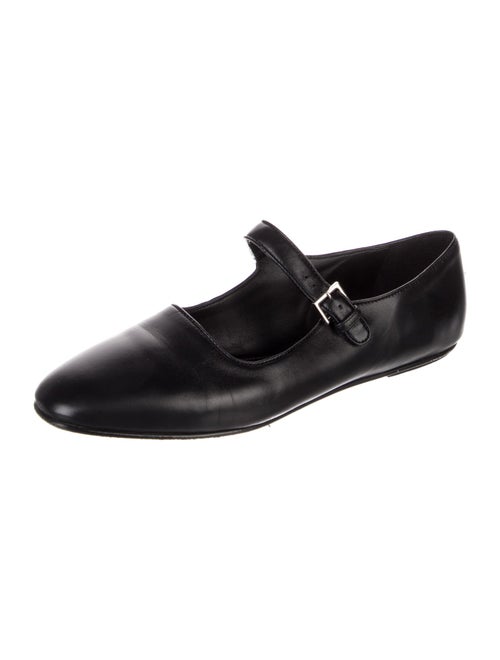 The Row Leather Mary Jane Flats