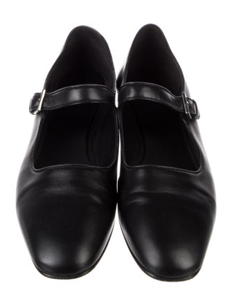 The Row Leather Mary Jane Flats