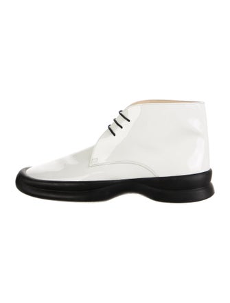 The Row Patent Leather Lace-Up Boots