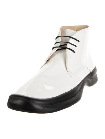 The Row Patent Leather Lace-Up Boots