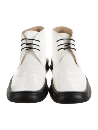 The Row Patent Leather Lace-Up Boots