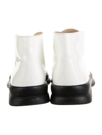 The Row Patent Leather Lace-Up Boots