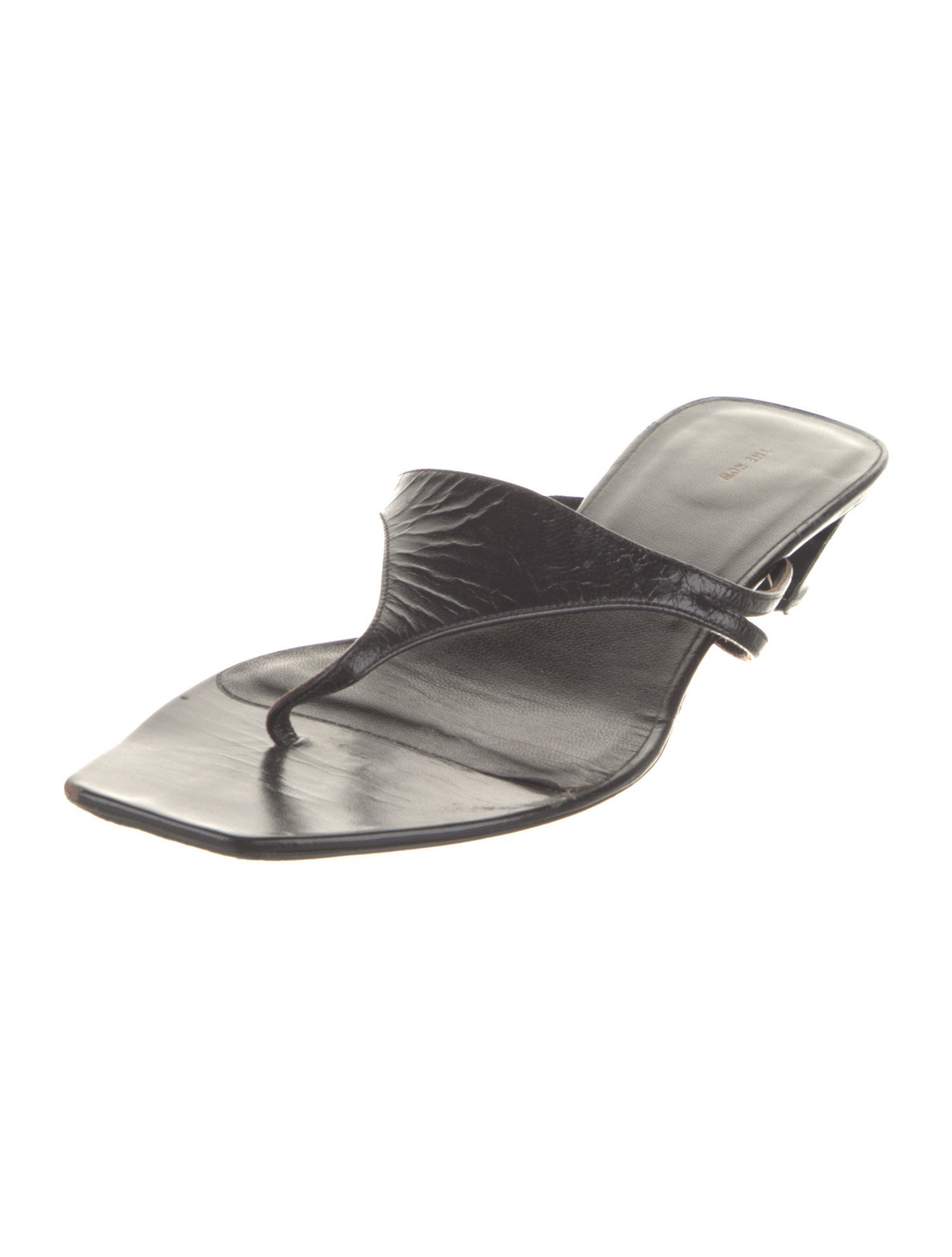 The Row Leather Slides