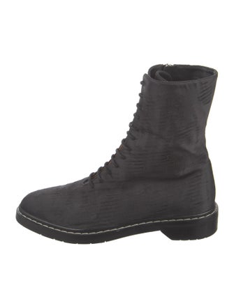 The Row Distressed Fara Combat Silk Combat Boots