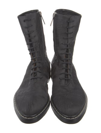 The Row Distressed Fara Combat Silk Combat Boots