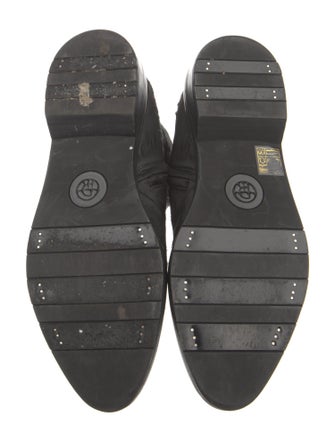 The Row Distressed Fara Combat Silk Combat Boots