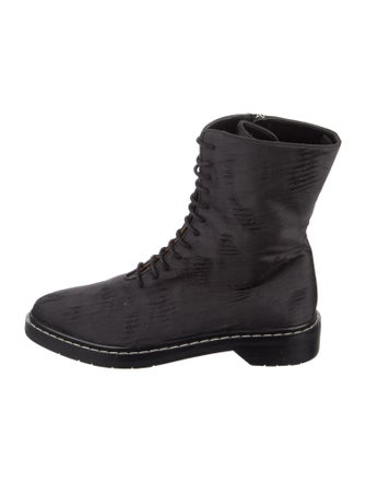 The Row Distressed Fara Combat Silk Combat Boots