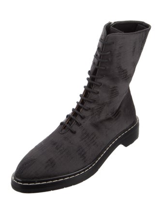 The Row Distressed Fara Combat Silk Combat Boots