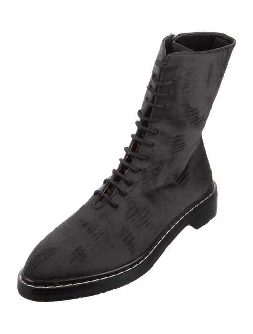 The Row Distressed Fara Combat Silk Combat Boots