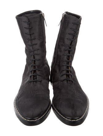 The Row Distressed Fara Combat Silk Combat Boots