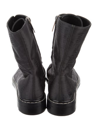The Row Distressed Fara Combat Silk Combat Boots