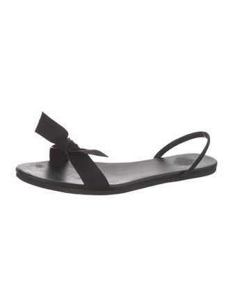 The Row Leather Bow Accents Slingback Sandals