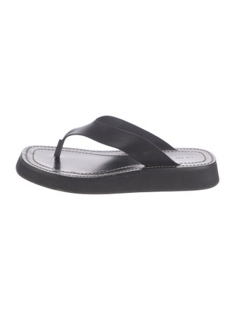 The Row Leather Flip Flops