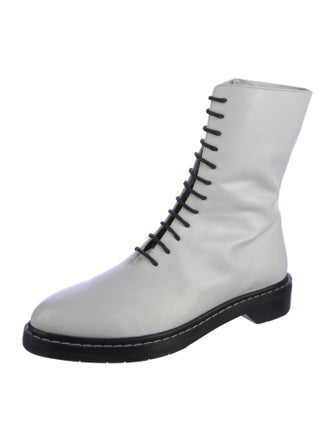 The Row Leather Combat Boots