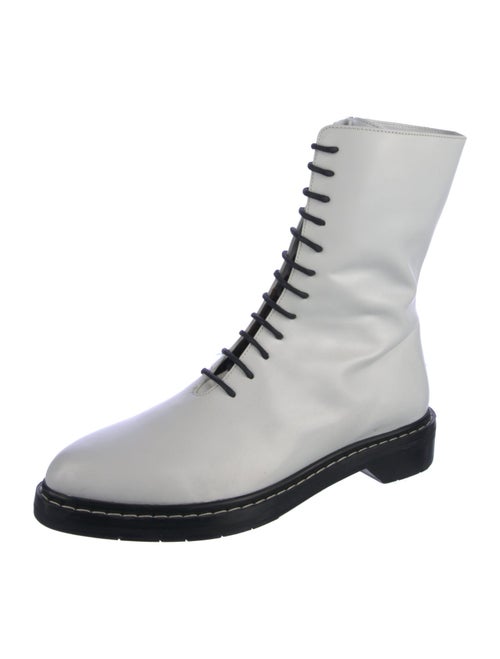 The Row Leather Combat Boots