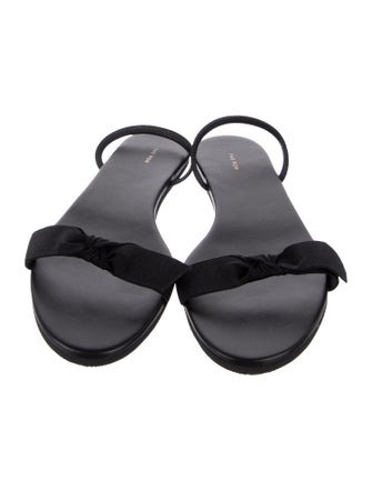 The Row Leather Bow Accents Slingback Sandals