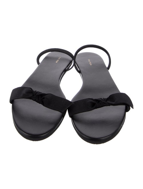 The Row Leather Bow Accents Slingback Sandals
