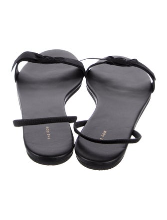 The Row Leather Bow Accents Slingback Sandals