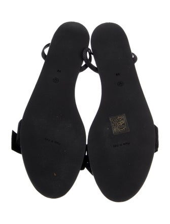 The Row Leather Bow Accents Slingback Sandals