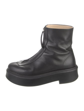 The Row Leather Combat Boots